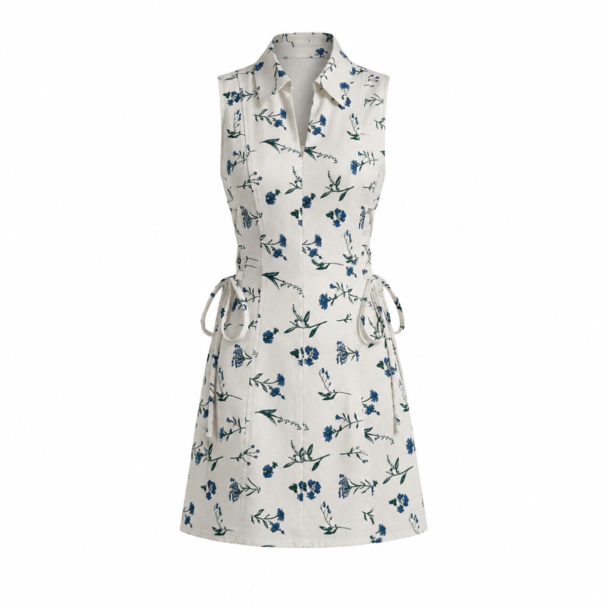 Floral tie-waist short dress