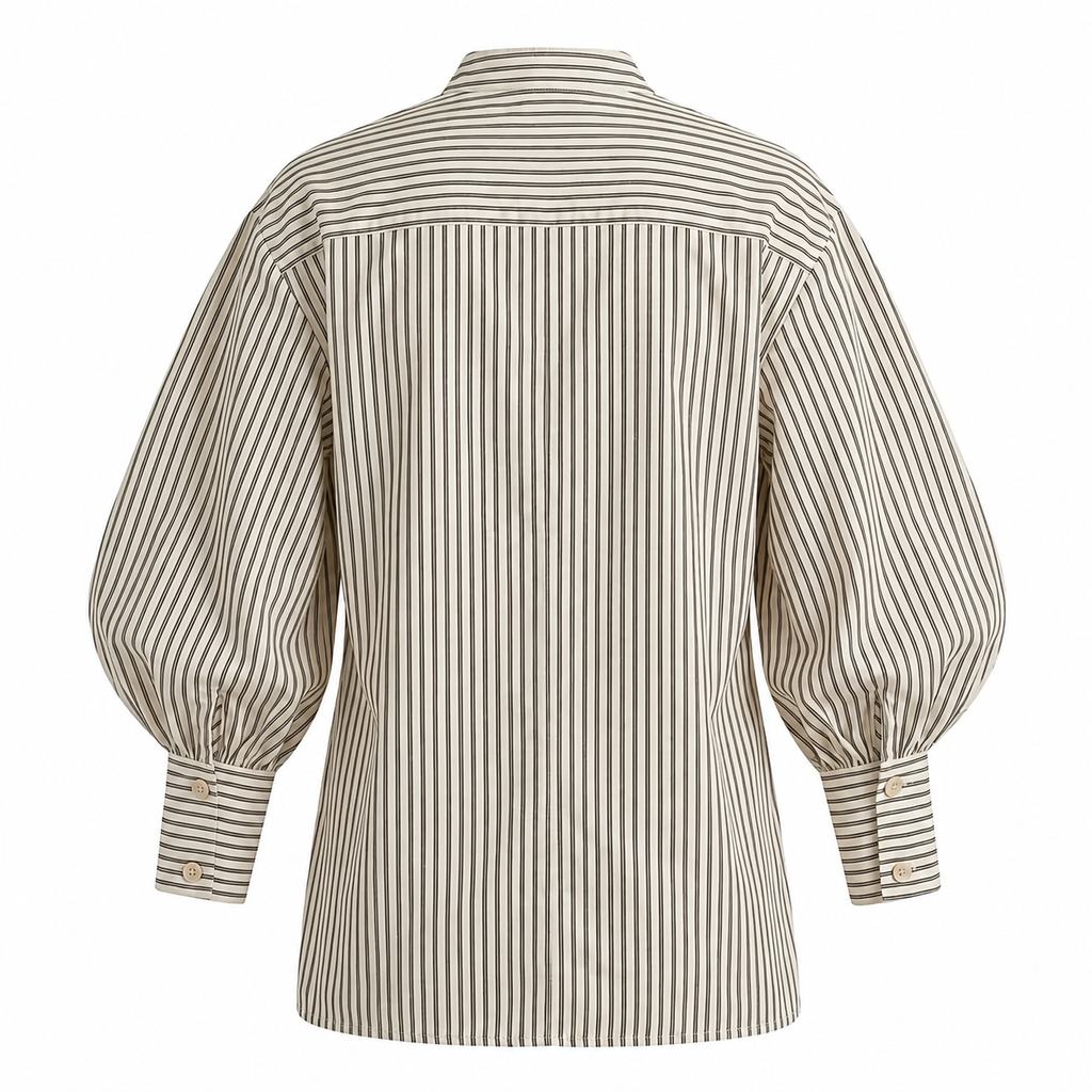 Beige Ballon Sleeve Shirt