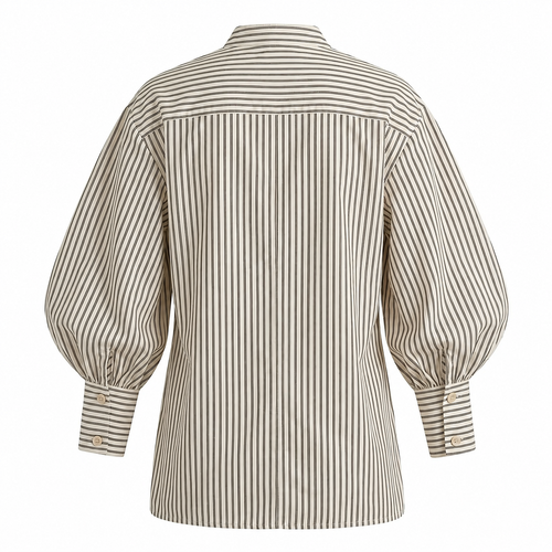 Beige Ballon Sleeve Shirt