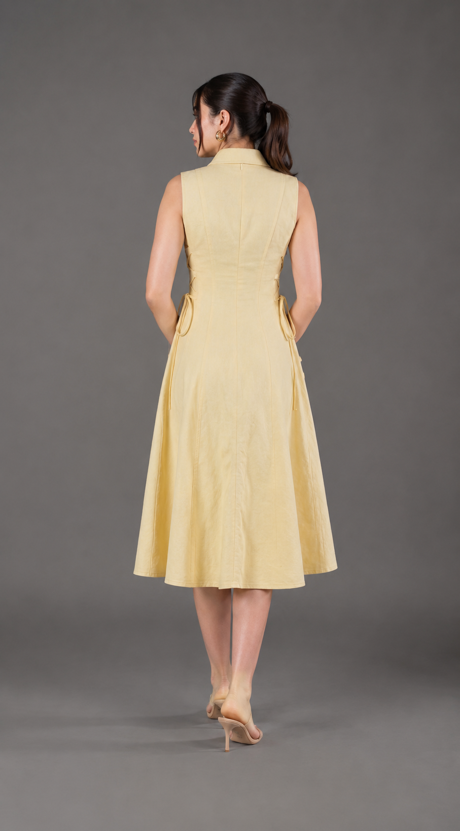 Cotton tie-waist dress