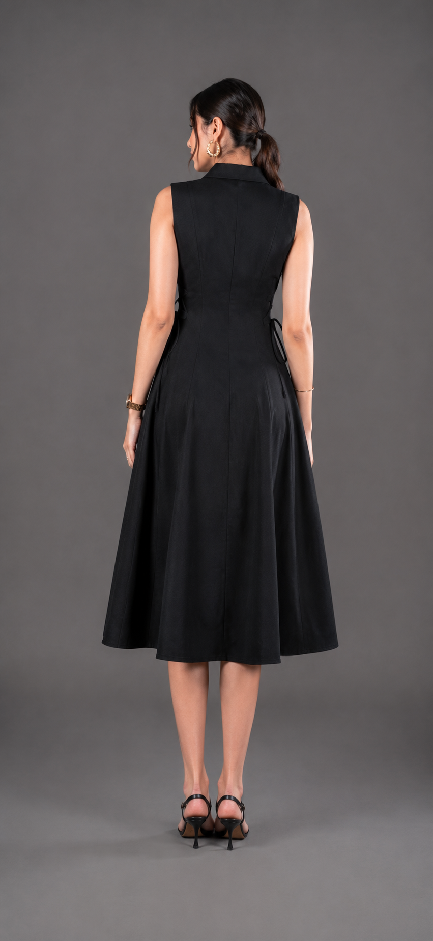 Cotton tie-waist dress