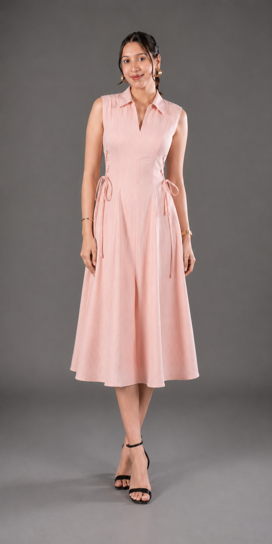 Cotton tie-waist dress