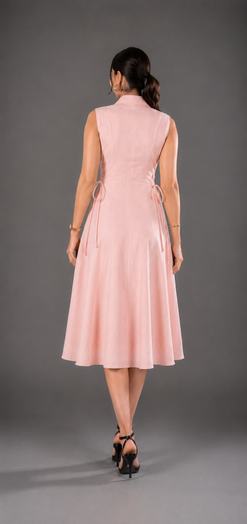 Cotton tie-waist dress