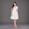 Stripe tie-waist short dress