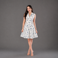 Floral tie-waist short dress