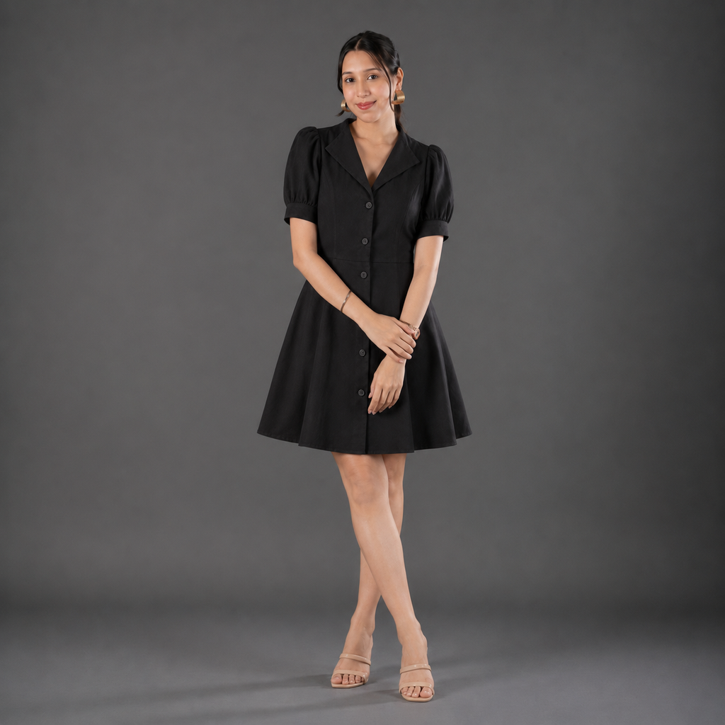 Puff Sleeve Mini Dress