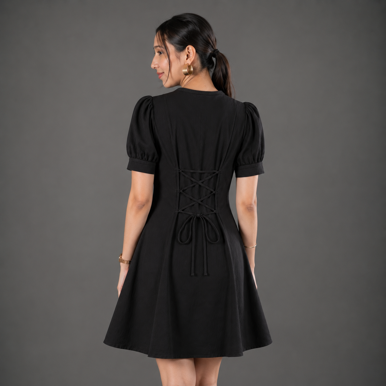 Puff Sleeve Mini Dress
