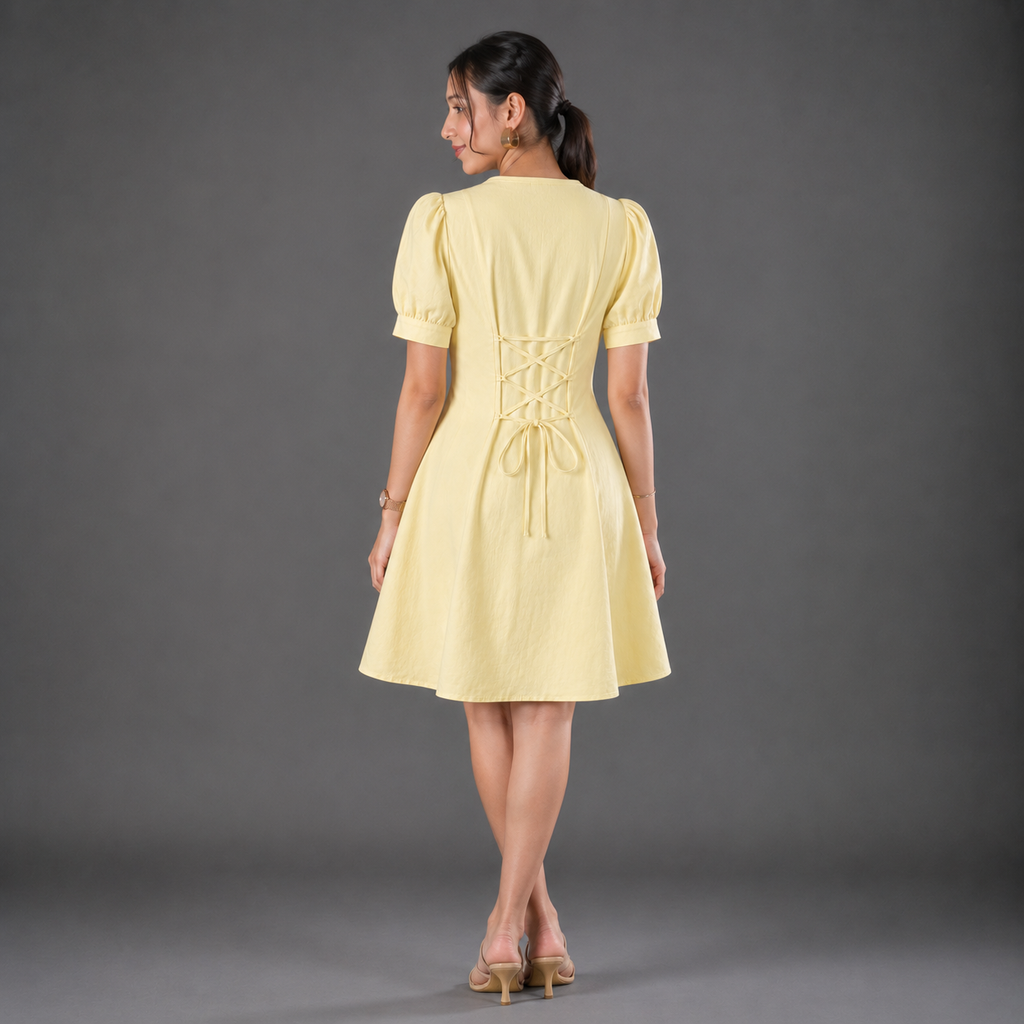 Puff Sleeve Mini Dress