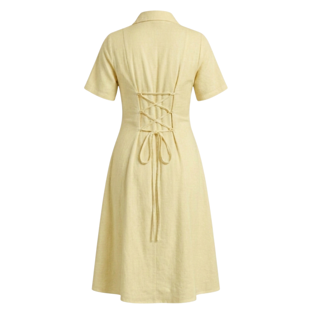 Cotton notch collar dress