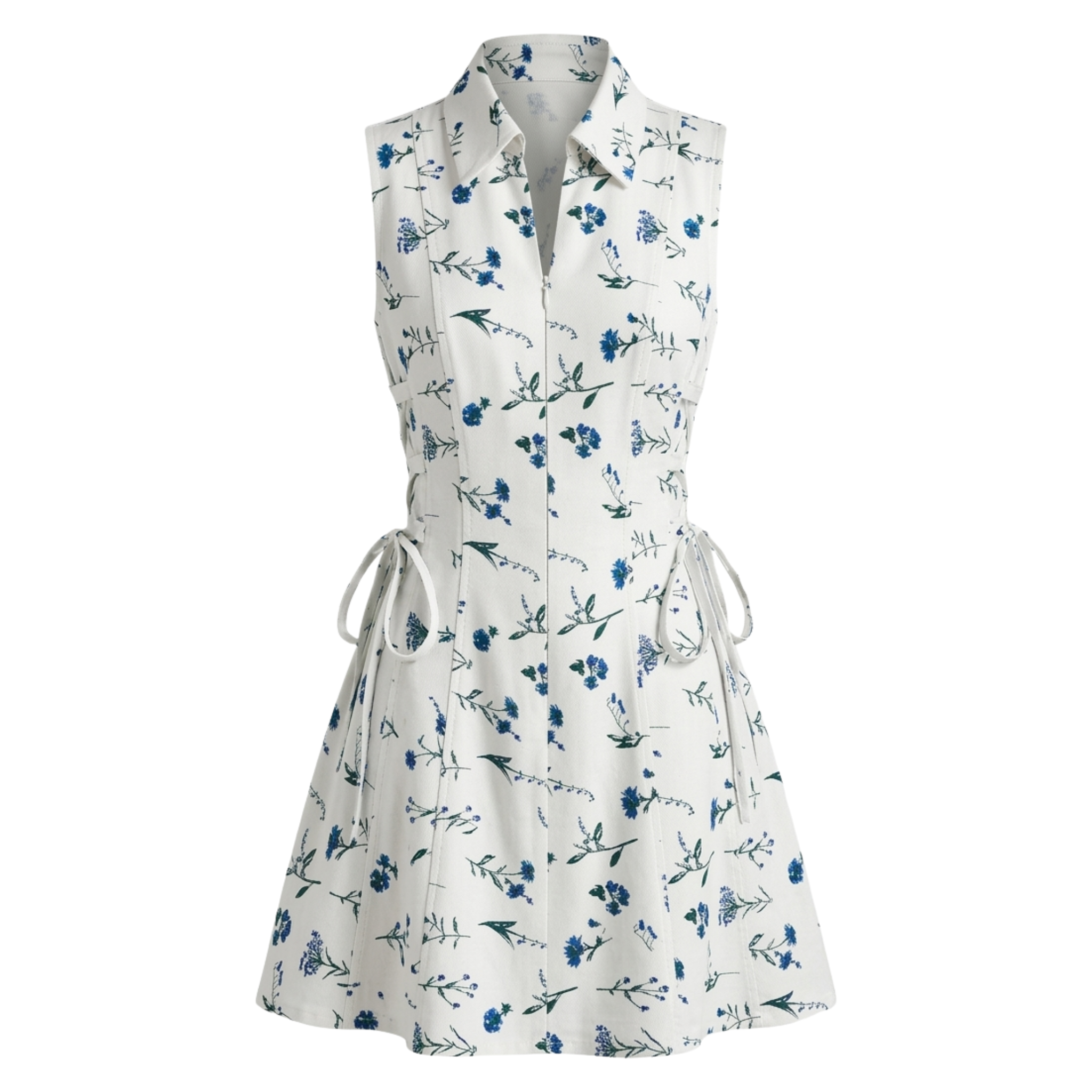 Floral tie-waist short dress