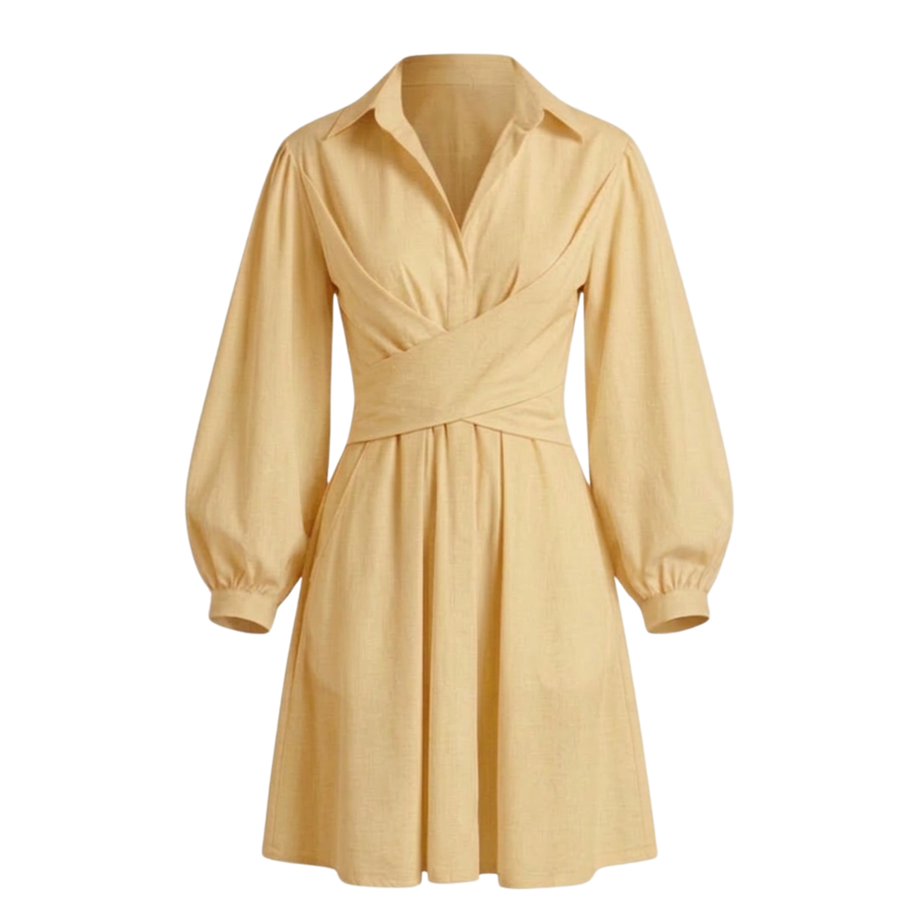 Cotton wrap short dress