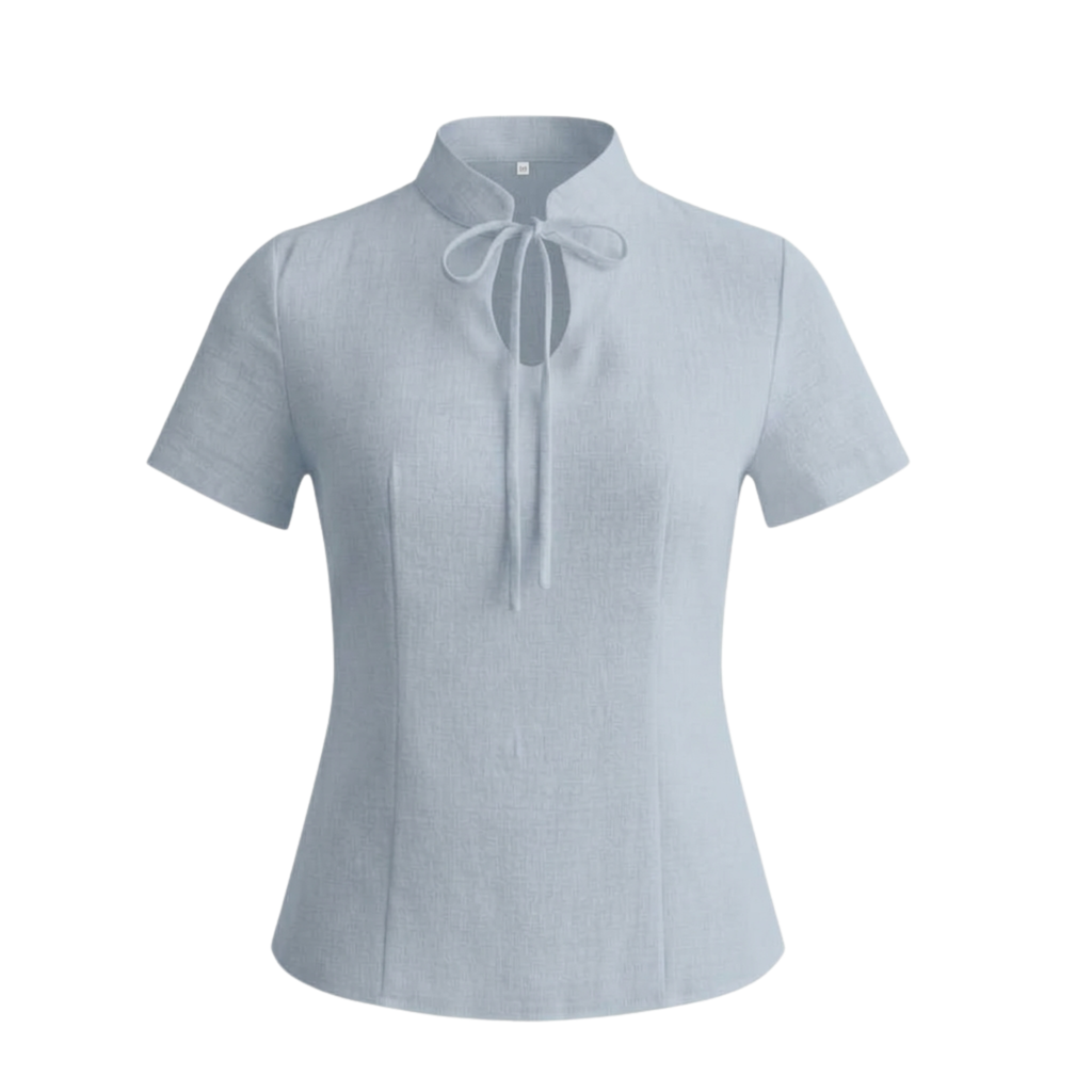 Cotton tie-neck top