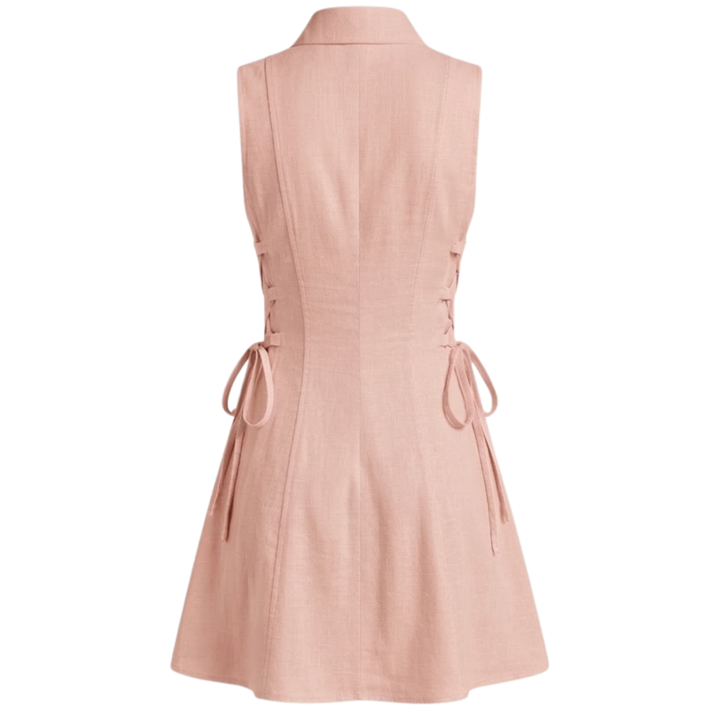 Cotton tie-waist short dress