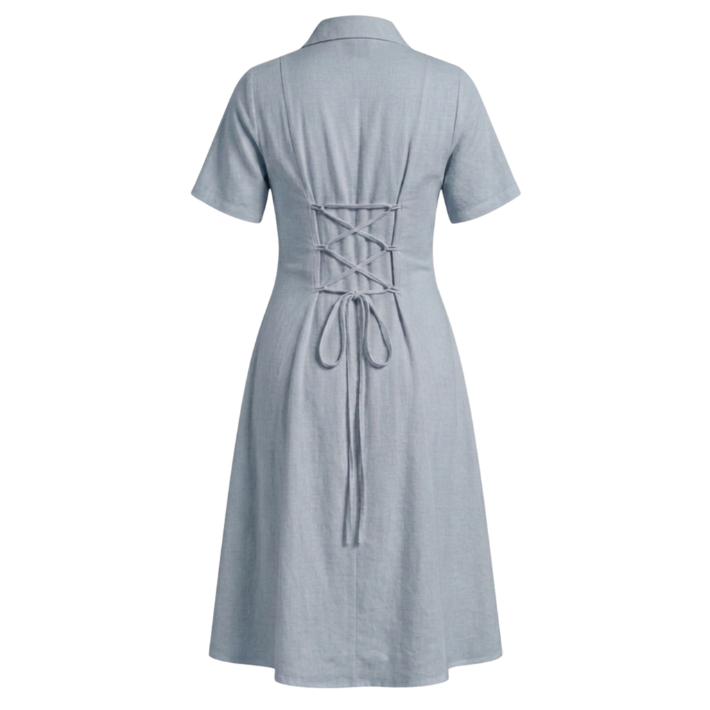 Cotton notch collar dress