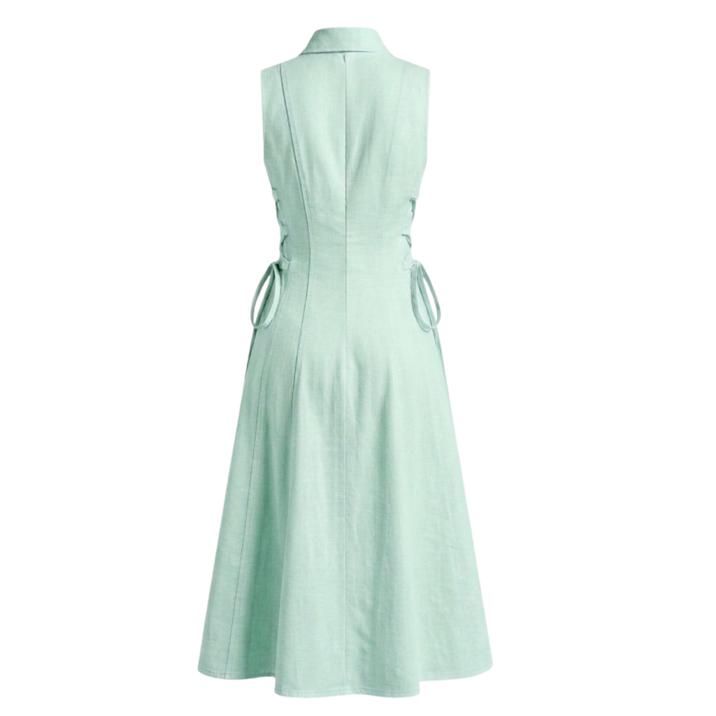 Linen tie-waist dress