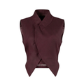 Women’s Maroon Structured Waistcoat – Sleeveless Tailored Workwear Top