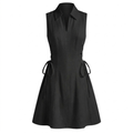 Cotton tie-waist short dress
