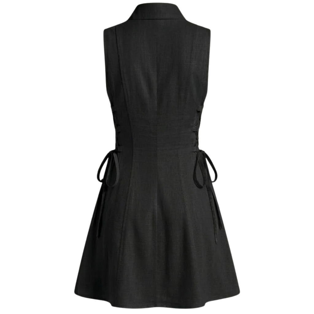 Cotton tie-waist short dress