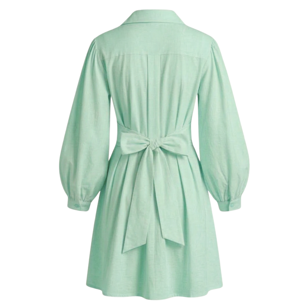 Linen wrap short dress