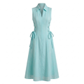 Aqua tie-waist dress- Midi Length