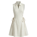Stripe tie-waist short dress