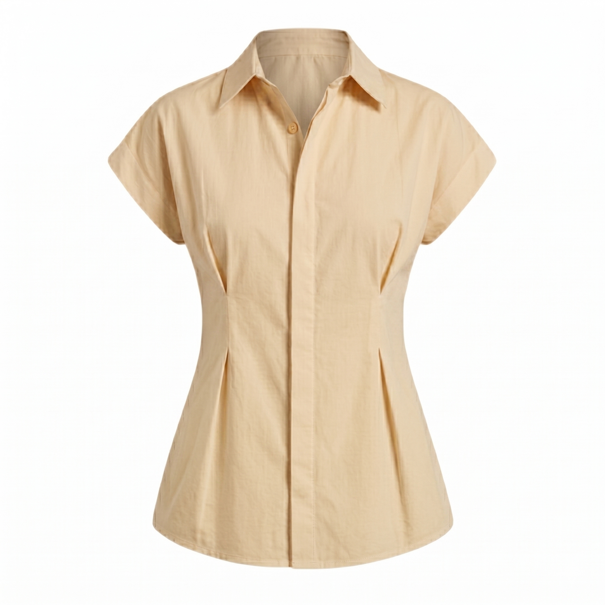 Women’s Solid Cap Sleeve Shirt Top-Cotton