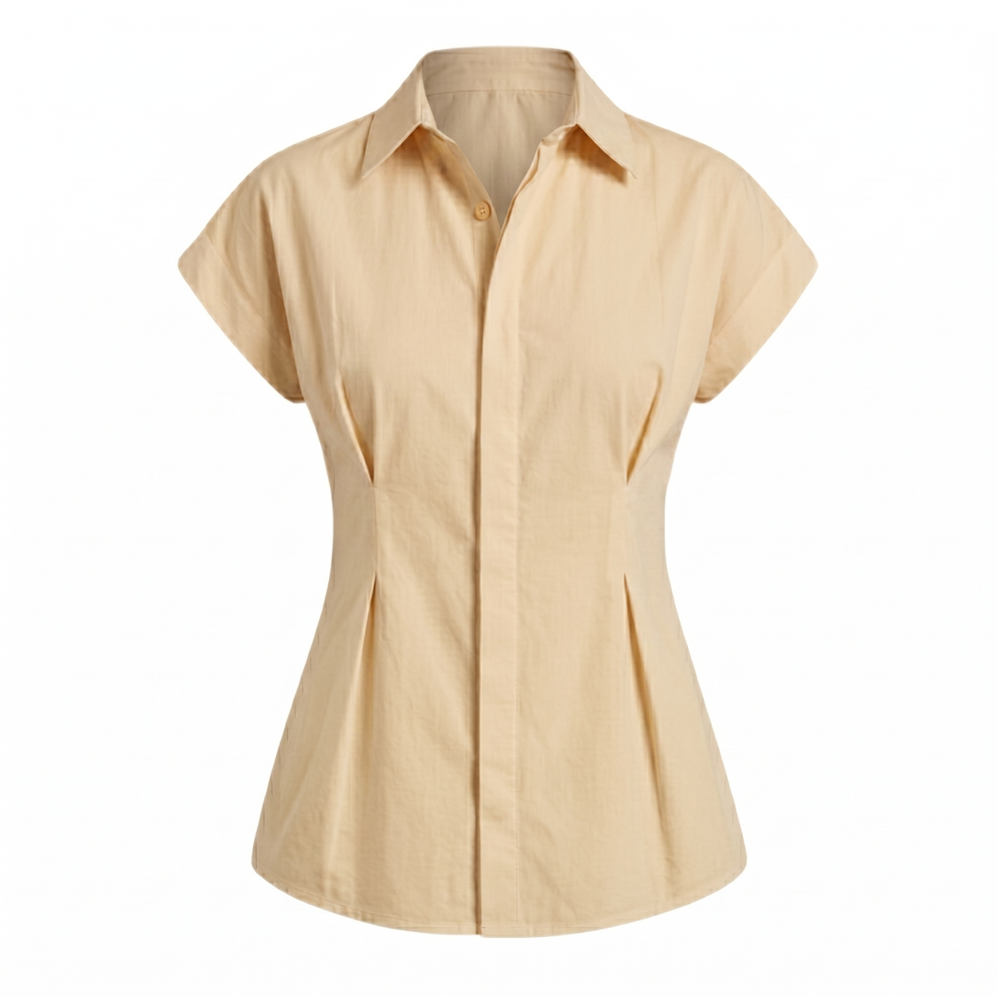 Women’s Solid Cap Sleeve Shirt Top-Cotton