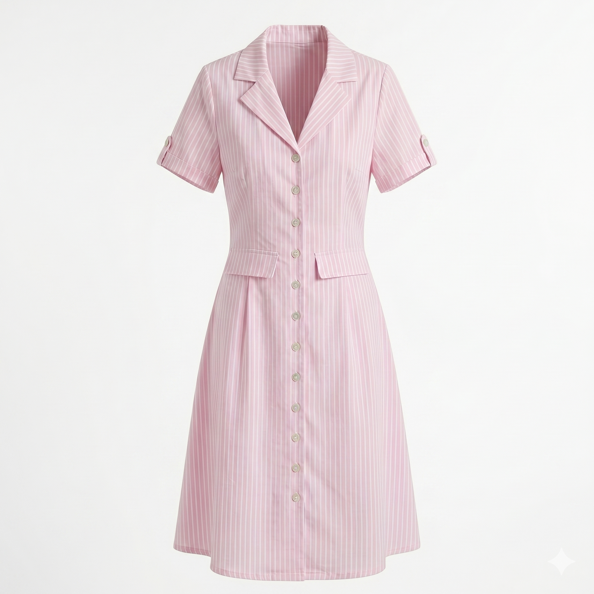 Stripe notch collar dress