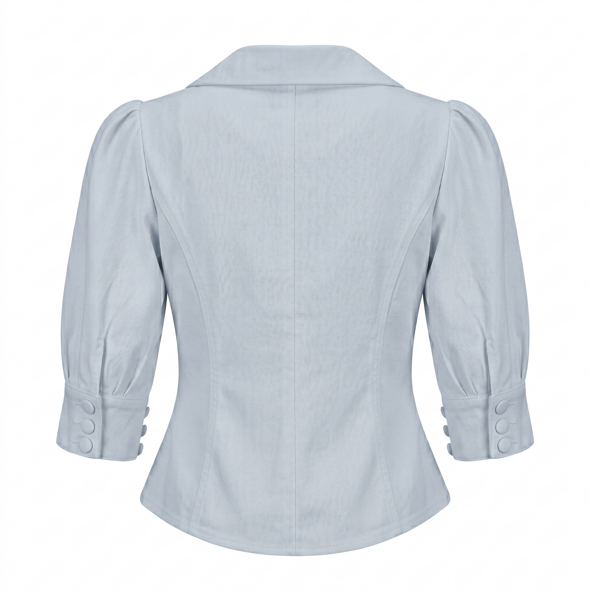 Women’s Puff Sleeve Collar Top-Cotton