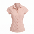 Women’s Cotton Solid Short Sleeve Tie-Up Shirt Top