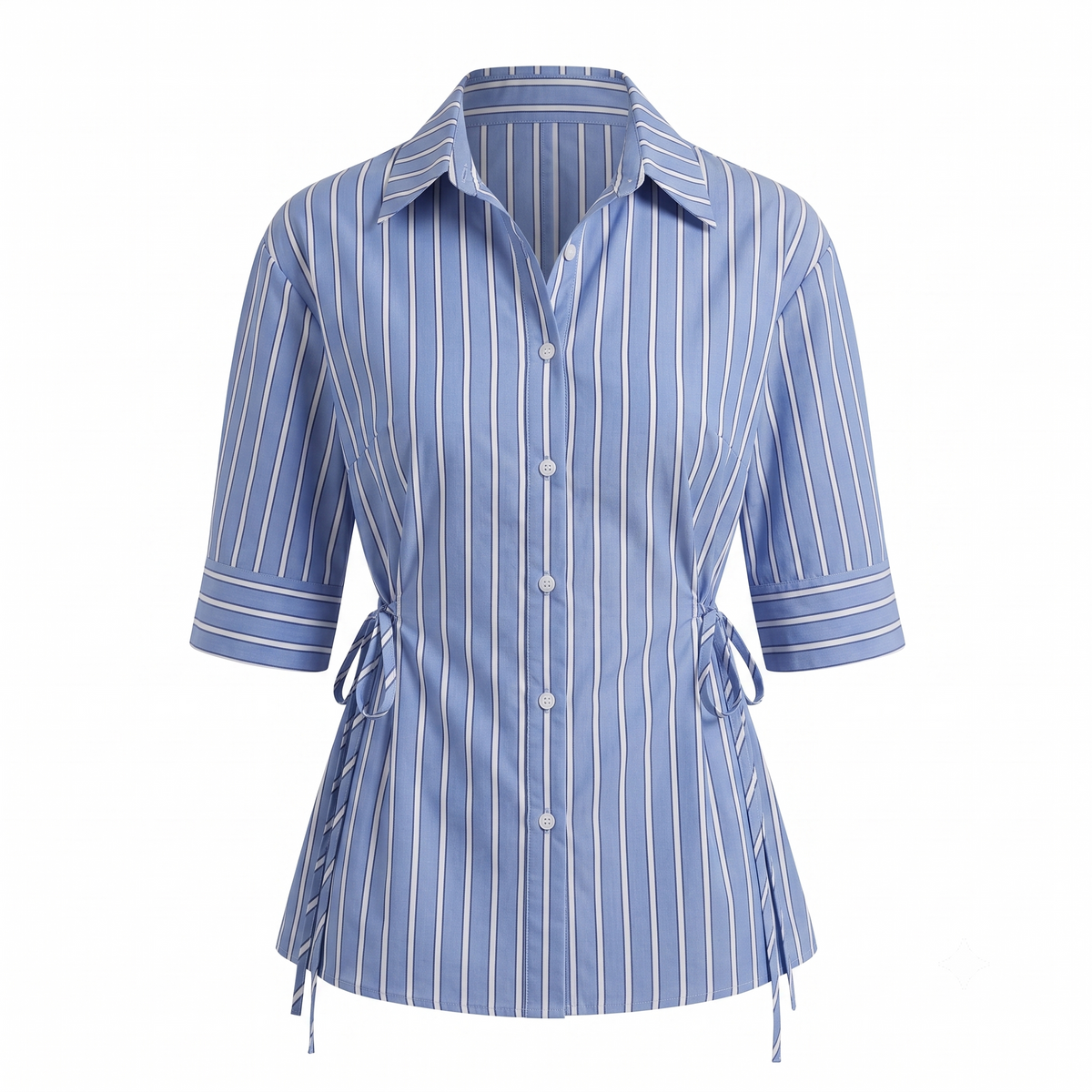 Stripe Tie Up Shirt Top-Cotton