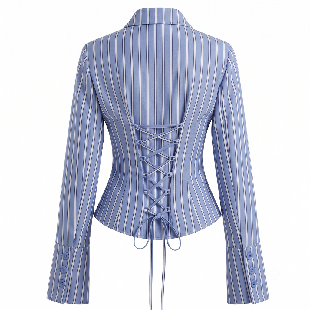 Fitted Stripe Button-Down Shirt