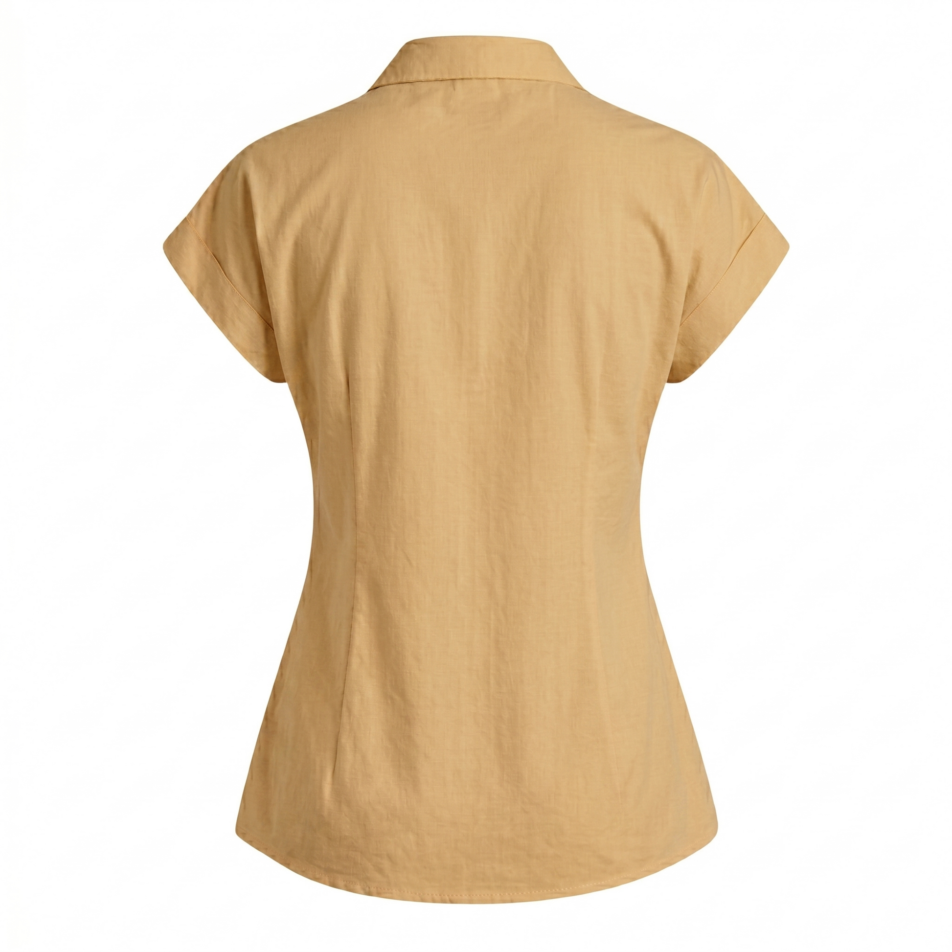 Women’s Solid Cap Sleeve Shirt Top-Cotton