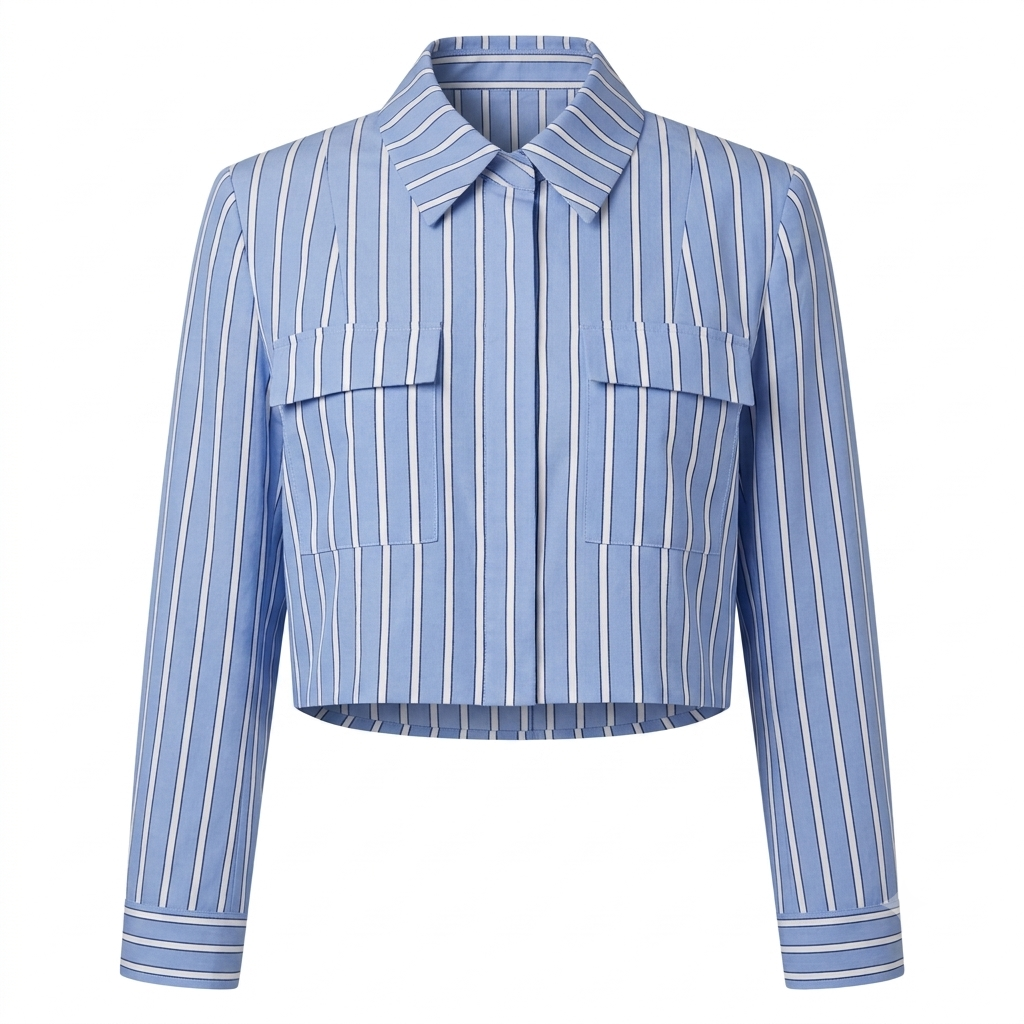 Stripe crop shirt