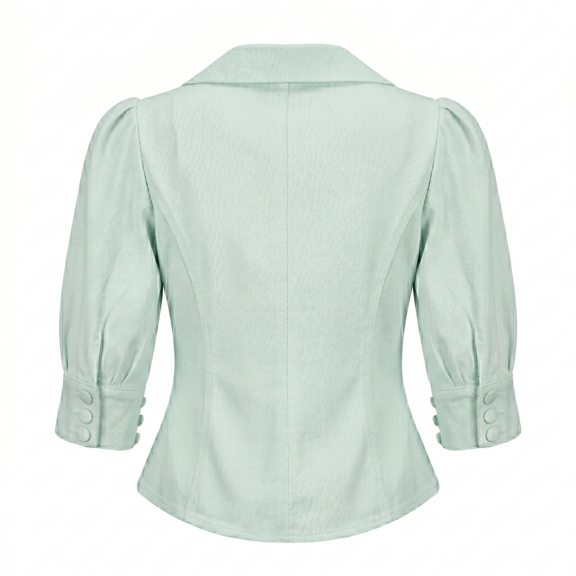 Women’s Puff Sleeve Collar Top-Linen