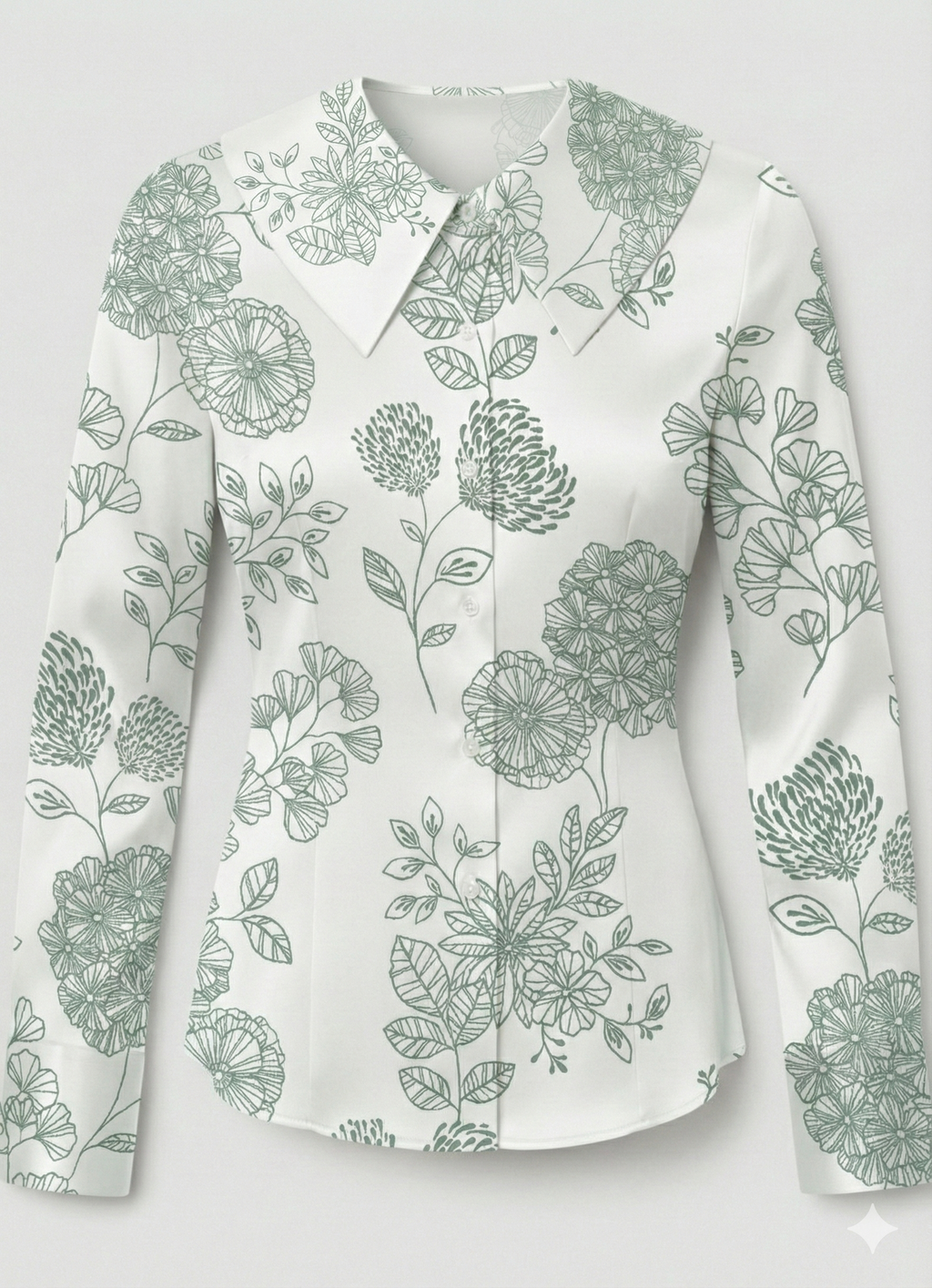 Floral collar shirt