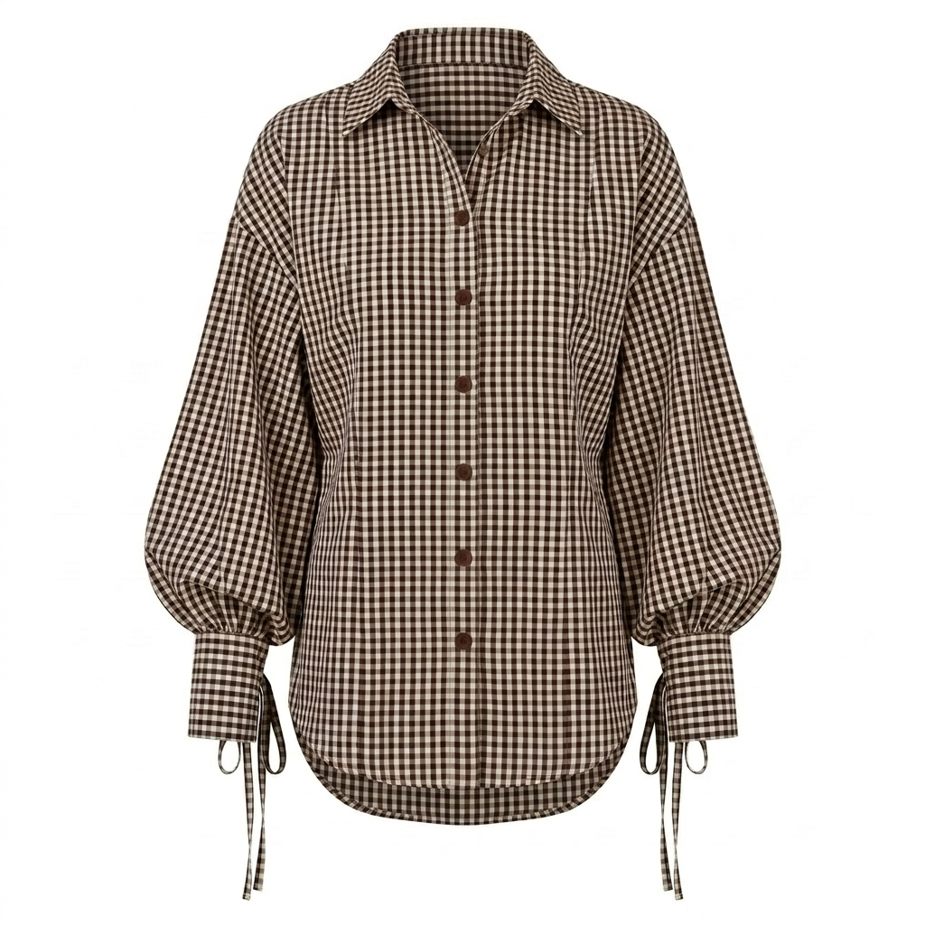 Brown Checks Full Sleeve Shirt-Cotton