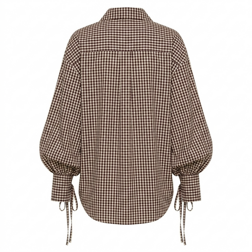 Brown Checks Full Sleeve Shirt-Cotton