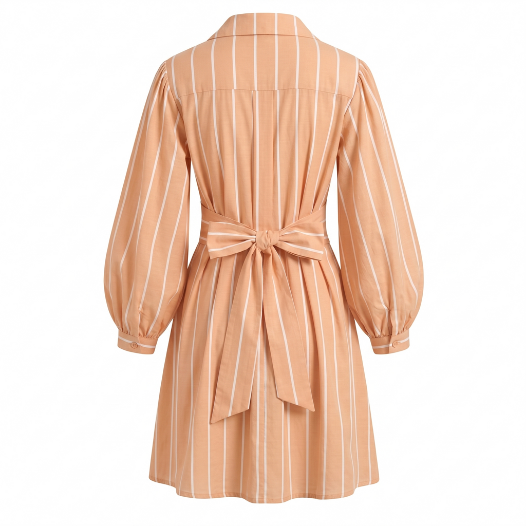 Stripe wrap short dress