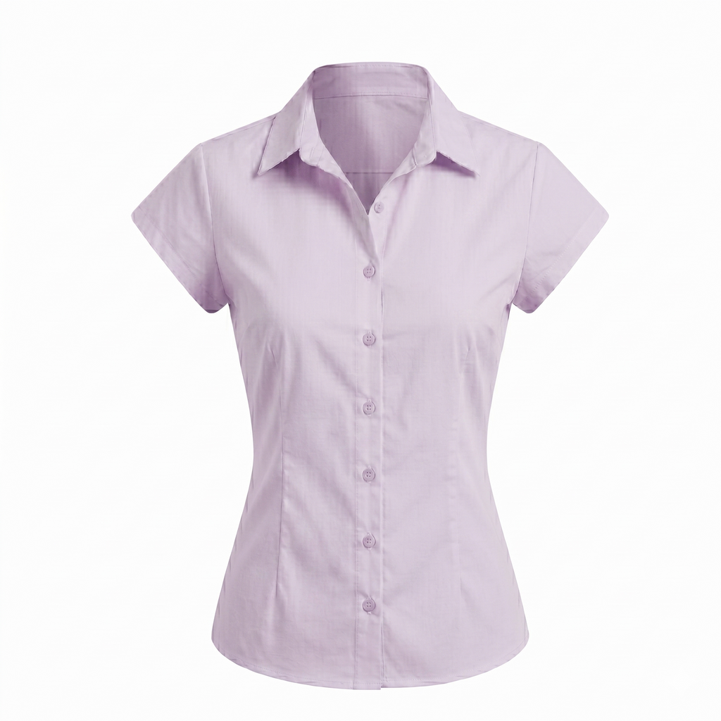 Women’s Cotton Solid Short Sleeve Tie-Up Shirt Top