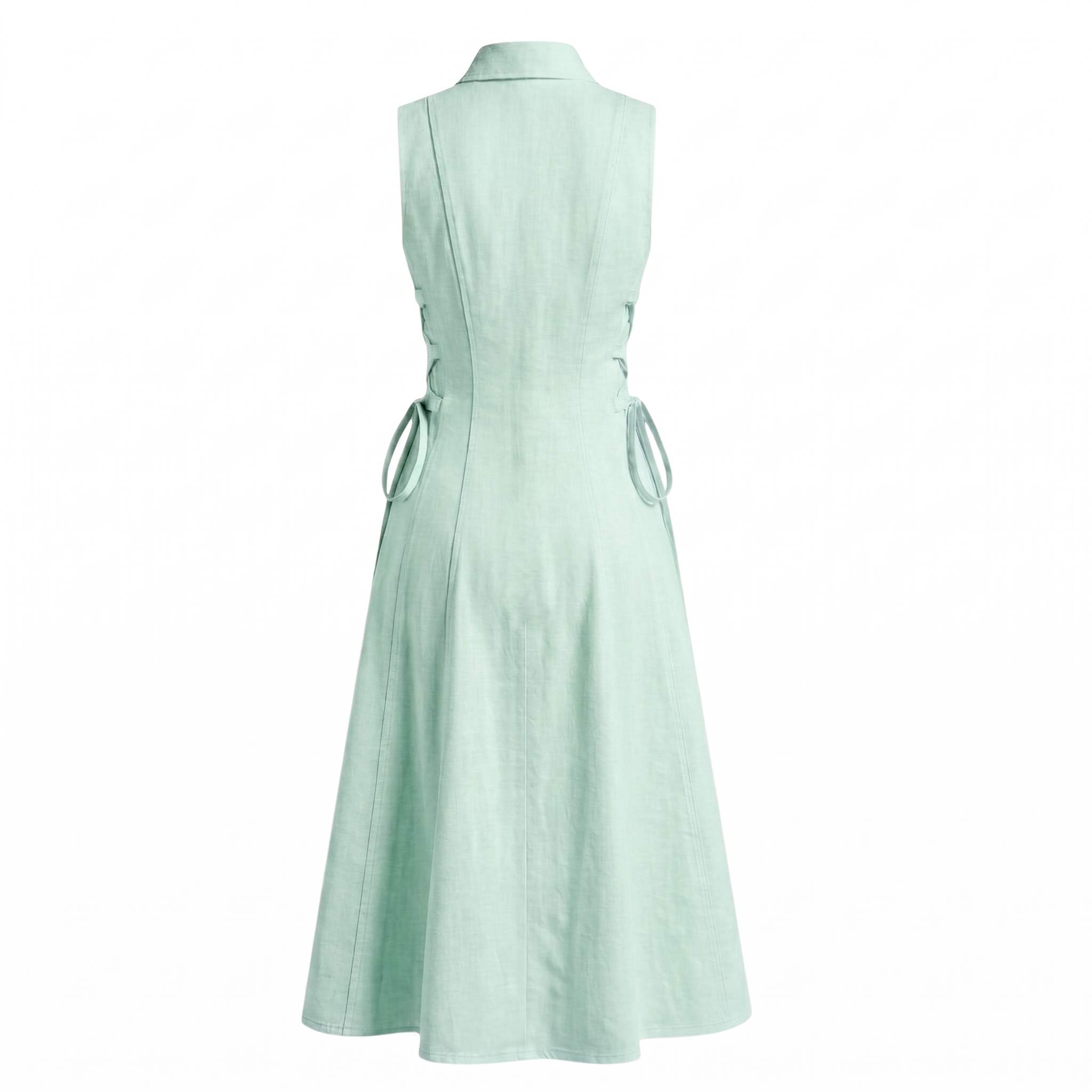 Linen tie-waist dress
