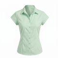 Women’s Linen Solid Short Sleeve Tie-Up Shirt Top