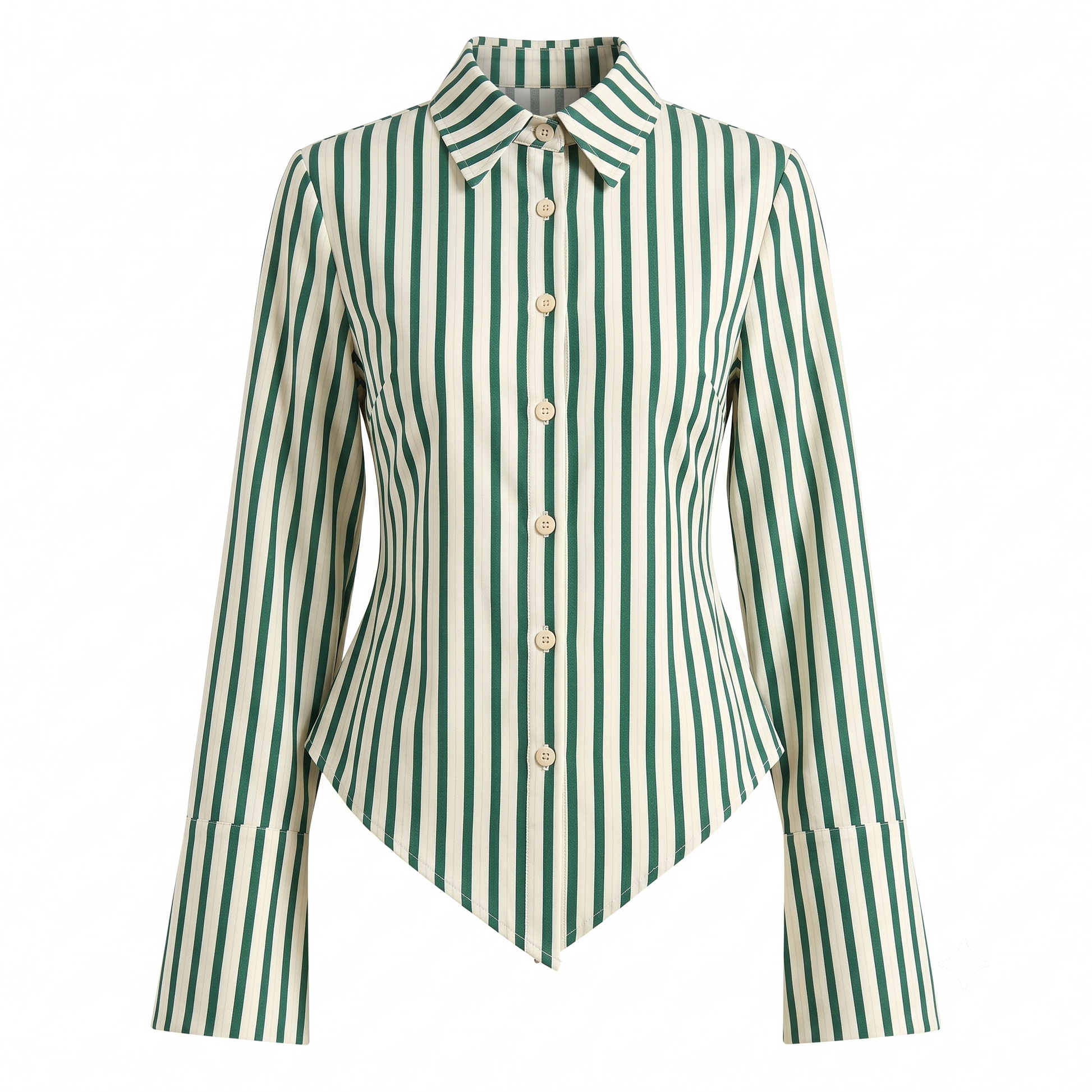 Fitted Stripe Button-Down Shirt