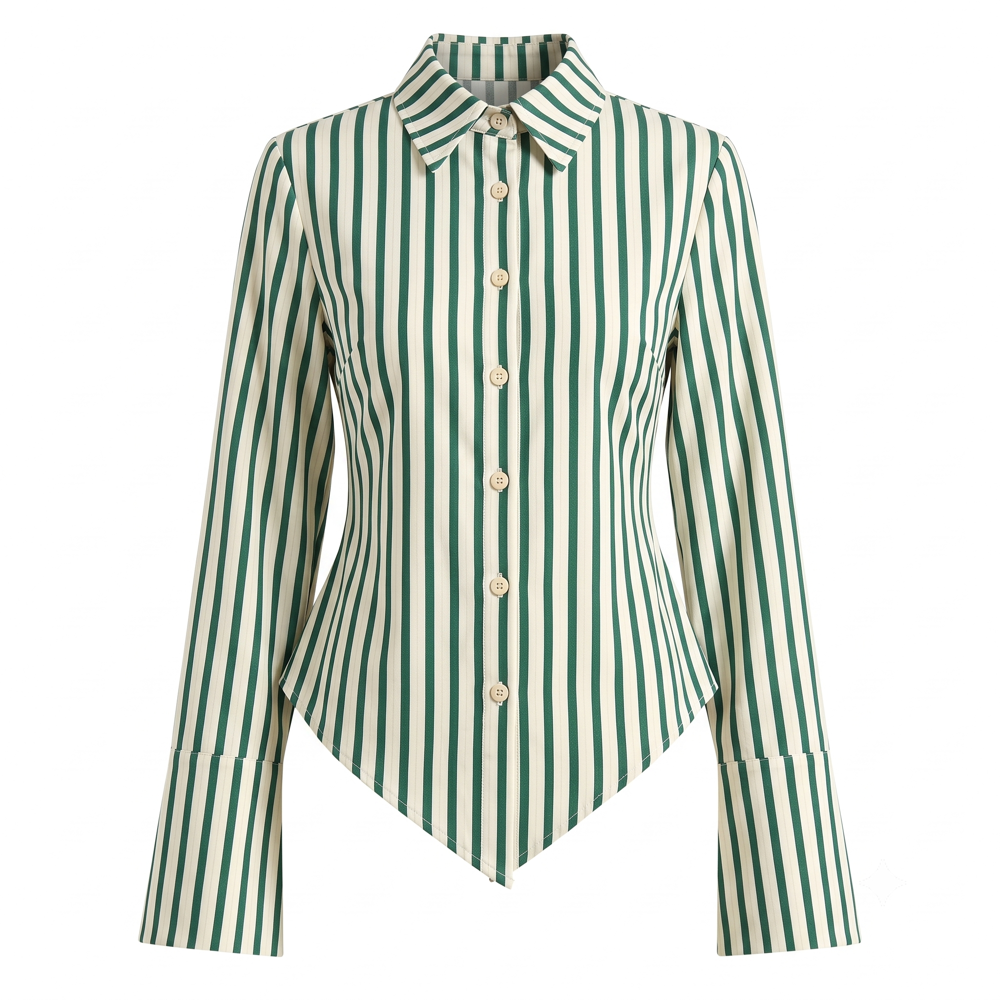 Fitted Stripe Button-Down Shirt