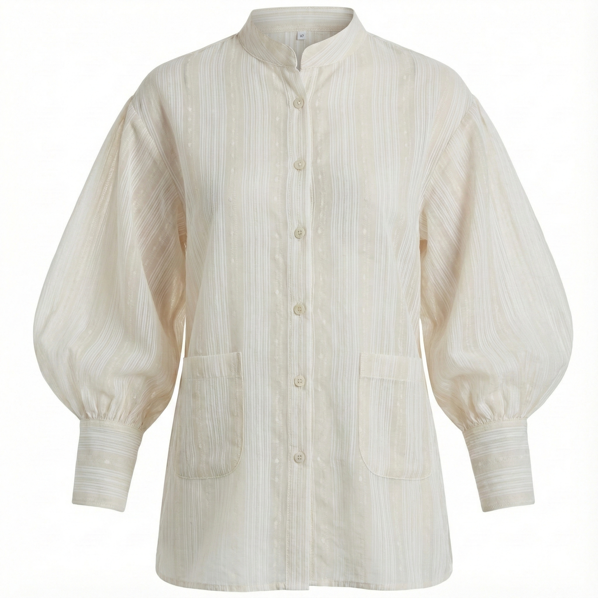 Solid Ballon Sleeve Shirt