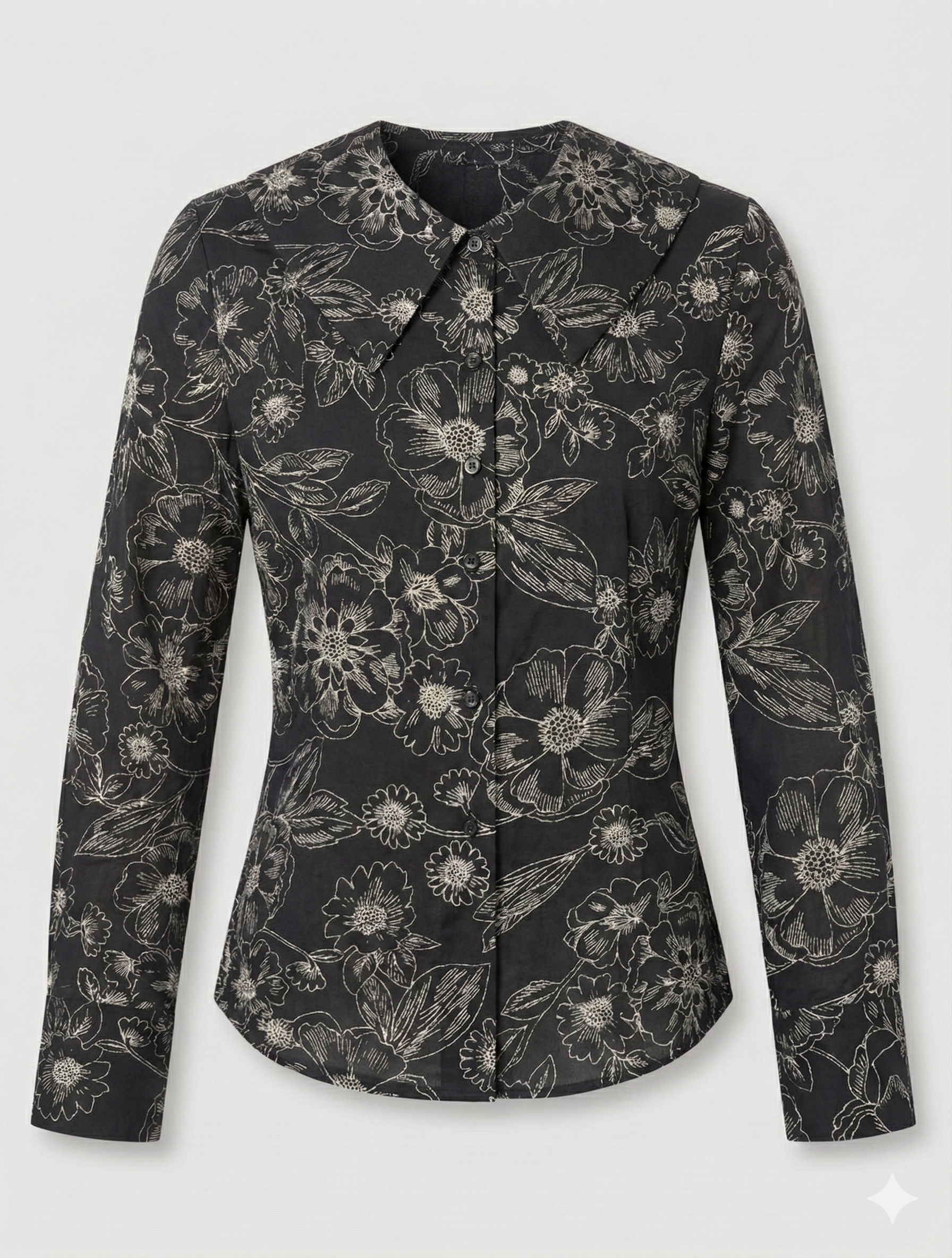 Floral collar shirt