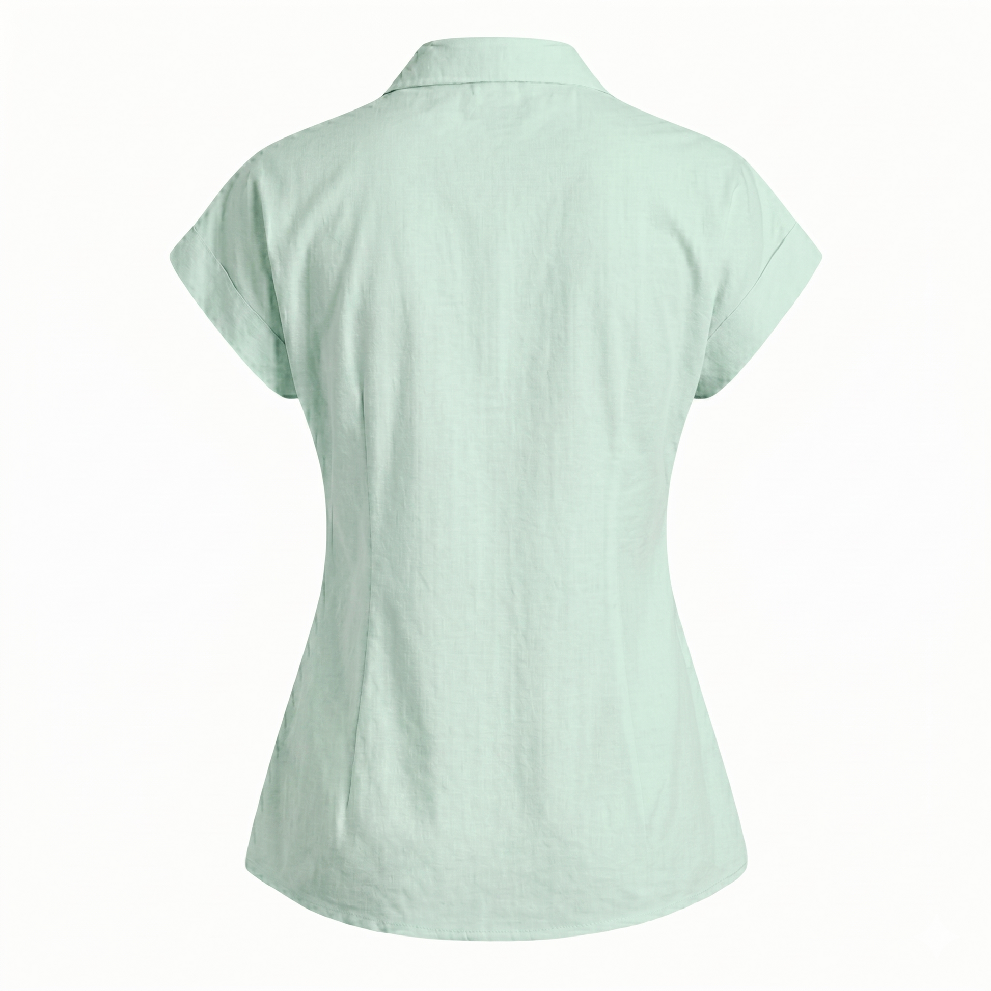 Women’s Solid Cap Sleeve Shirt Top-Linen