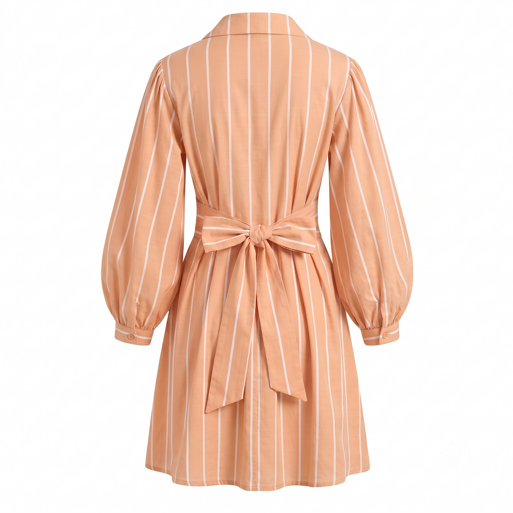 Stripe wrap short dress
