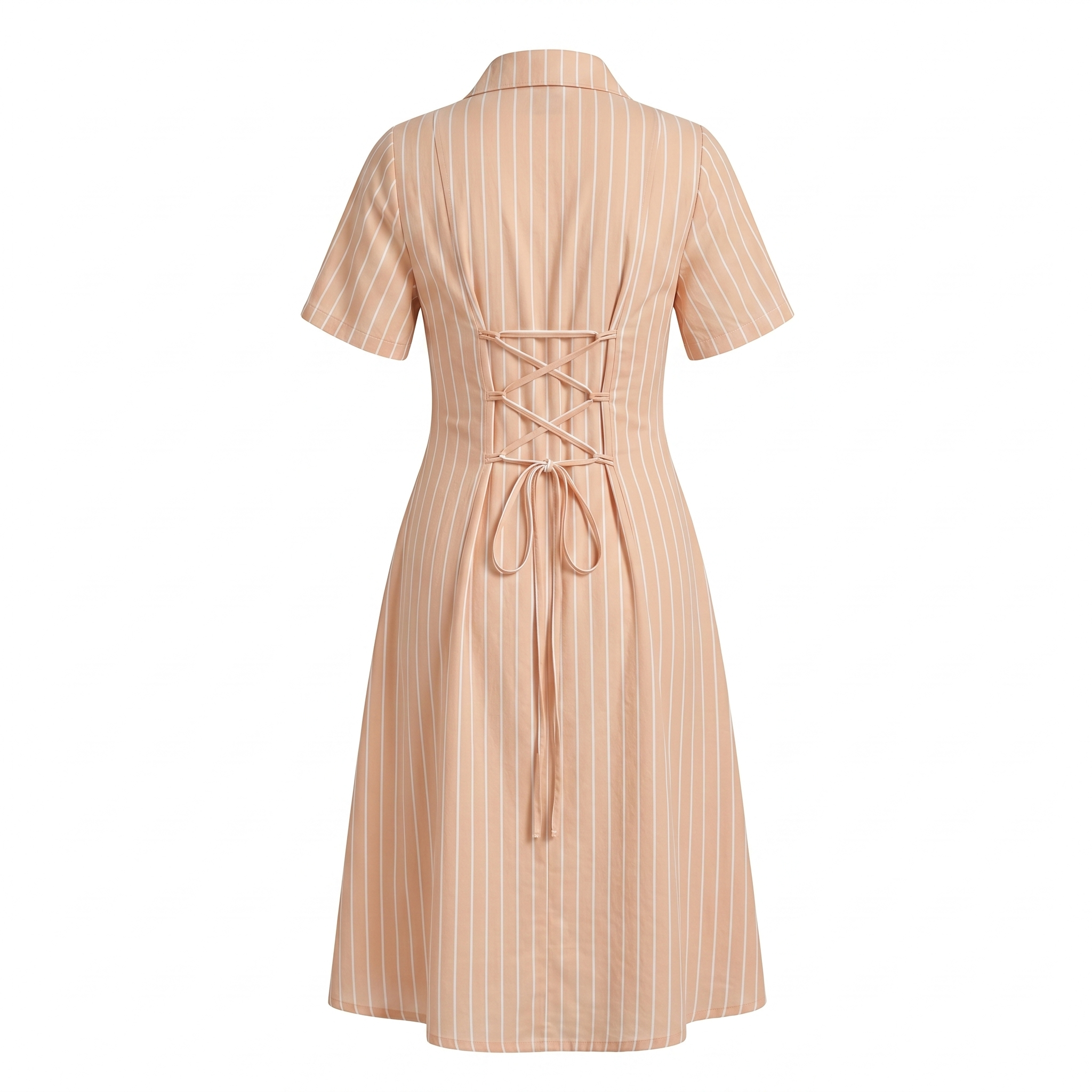 Stripe notch collar dress
