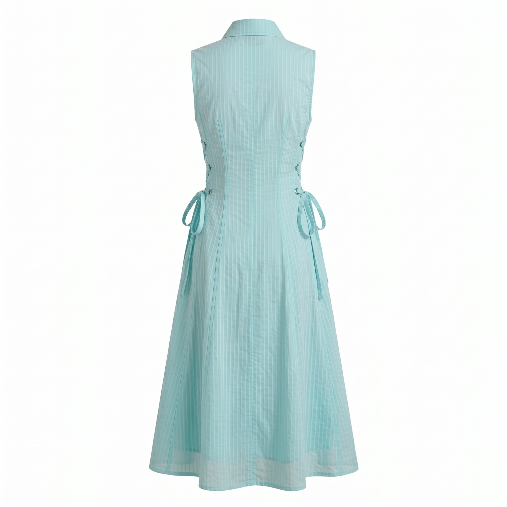 Aqua tie-waist dress- Midi Length